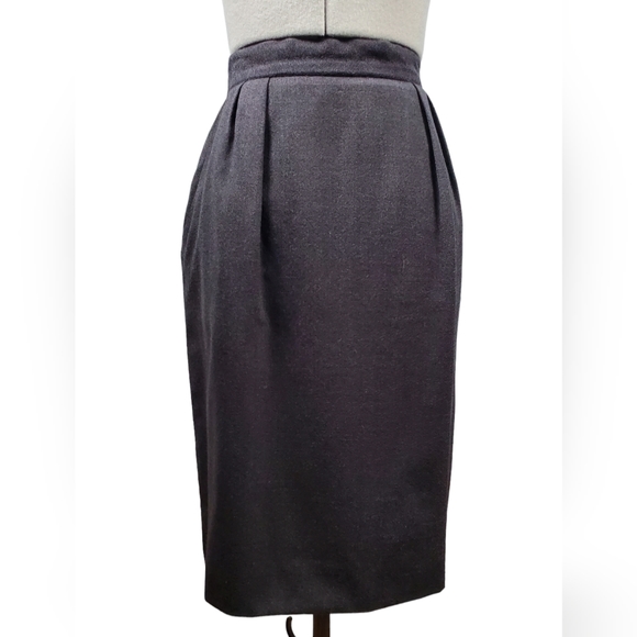 Vintage Christian Dior 100% Wool Gray Skirt sz 10 - Picture 2 of 14